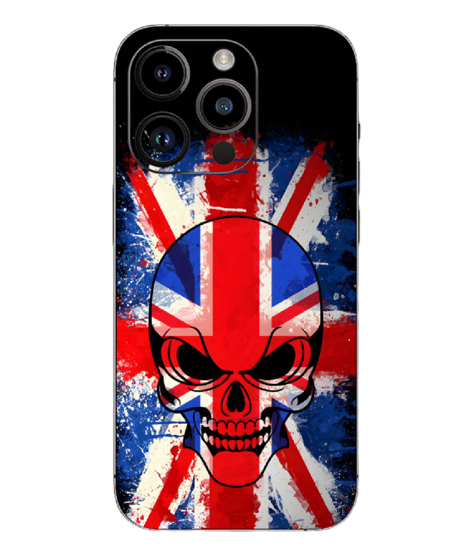 Skull With Britain Flag Mobile Skin